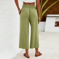 thumbnail image 4 of VEKDONE Womens Cotton Linen Capris Pants Green XXL, 4 of 5