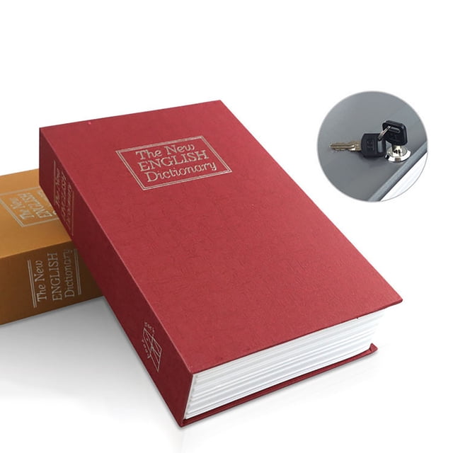 Rvkxad Dictionary Hidden Safe Storage Box, Portable Diversion Safe with Lock for Home Valuables, Safe Hidden Storage