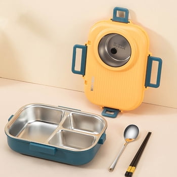 Rewenti 1100ml Stainless Steel Bento Lunch Box for Kids and Adults Stackable Containers with 3 Compartments