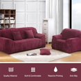 thumbnail image 3 of CHOK 2024 Housse Extensible de Chaise en Velours de Luxe 1 Pce, Ajustée, pour Canapé, Lavable, Gris Argenté, 3 of 6