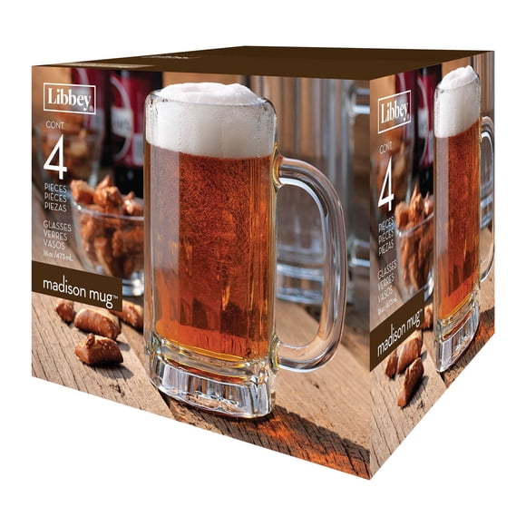 Libbey Ensemble de chopes à bière Madison, 4 pièces