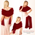 thumbnail image 3 of SKISUNO Châle d'Hiver pour Femmes Foulard 1 Ensemble Velours Rouge Foncé Chaleur Habillé, 3 of 7