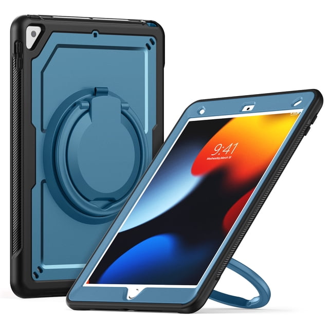 XYX Case for iPad Pro 10.5 Inch/ iPad Air 3rd Gen 2019 with Rotating Stand, Shoulder Strap, 2in1 Shockproof Cover, Navy Blue