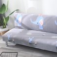 thumbnail image 2 of 2024 Futon Slipcover Armless Sofa Covers Stretch Sofa Bed Slipcover Protector Elastic (Light Gray Animal), 2 of 8