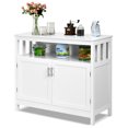 thumbnail image 1 of Costway Buffet de Cuisine Serveur Bahut Armoire de Rangement avec 2 Portes et Tablette Blanc, 1 of 10