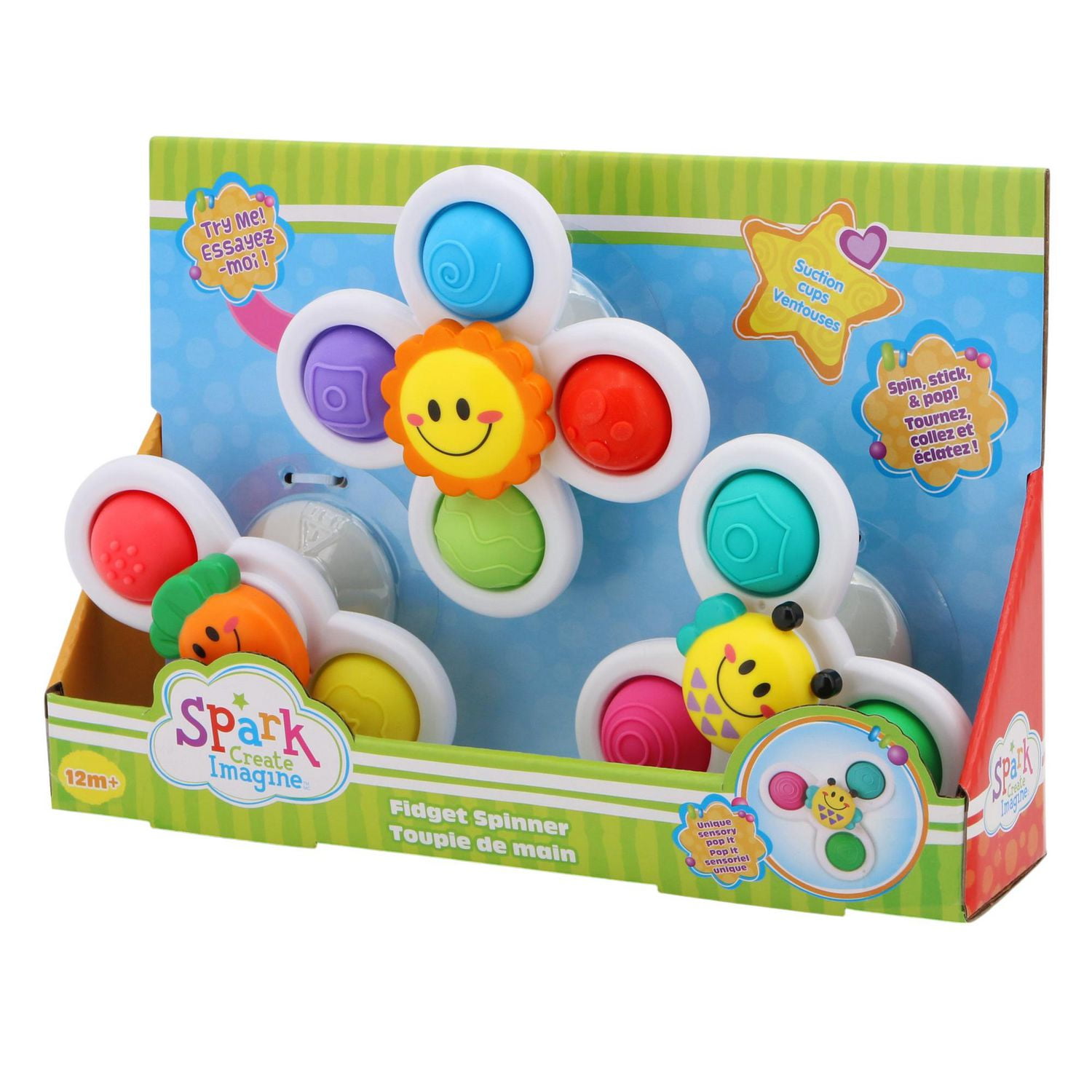 Spark Create Imagine Ensemble de Fidget Spinner pour Tout-Petits Jouets Sensoriels pour Jeu dans l'Eau Ou à Sec, 12 Mois +