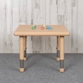 thumbnail image 2 of Flash Furniture Table d'Activités Carré de 24 Pouces en Plastique Naturel à Hauteur Réglable, 2 of 2