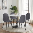 thumbnail image 1 of Homy Casa Set of 4 Armless Upholstered Side Chairs for Living Room Bedroom Reception, Grey Fabric, 1 of 10