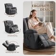 thumbnail image 3 of YSICK Swivel Rocker Recliner Chair with USB Ports Chenille for Living Room,Grey, 3 of 7