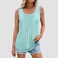 thumbnail image 2 of Chbgutlmr Camisole pour Femmes Grande Taille Col Rond Sans Manches Couleur Unie Plissée Chic Décontractée Tuniques, 2 of 6