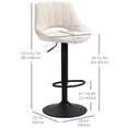 thumbnail image 3 of HOMCOM Tabourets de Bar Ensemble de 2 Tabourets de Comptoir Pivotants Réglables, 3 of 10