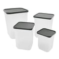 thumbnail image 5 of Mainstays 4 pack Grey Plastic Square Food Storage Container Set, Kitchen Pantry Organizer for Dry Food Storage, 5 of 5