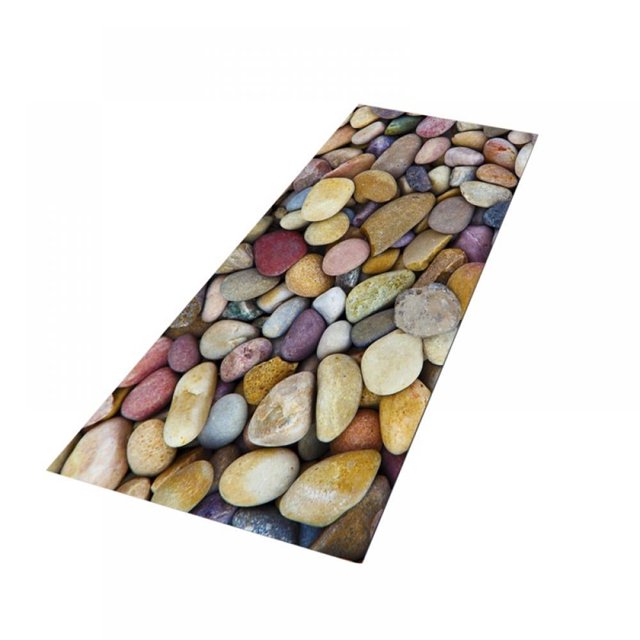 Pebbles Bath Rug Runner Soft & Absorbent Bathroom Rugs Non Slip Large Bath Rug Runner for Kitchen Bathroom Floors 19.7X63in
