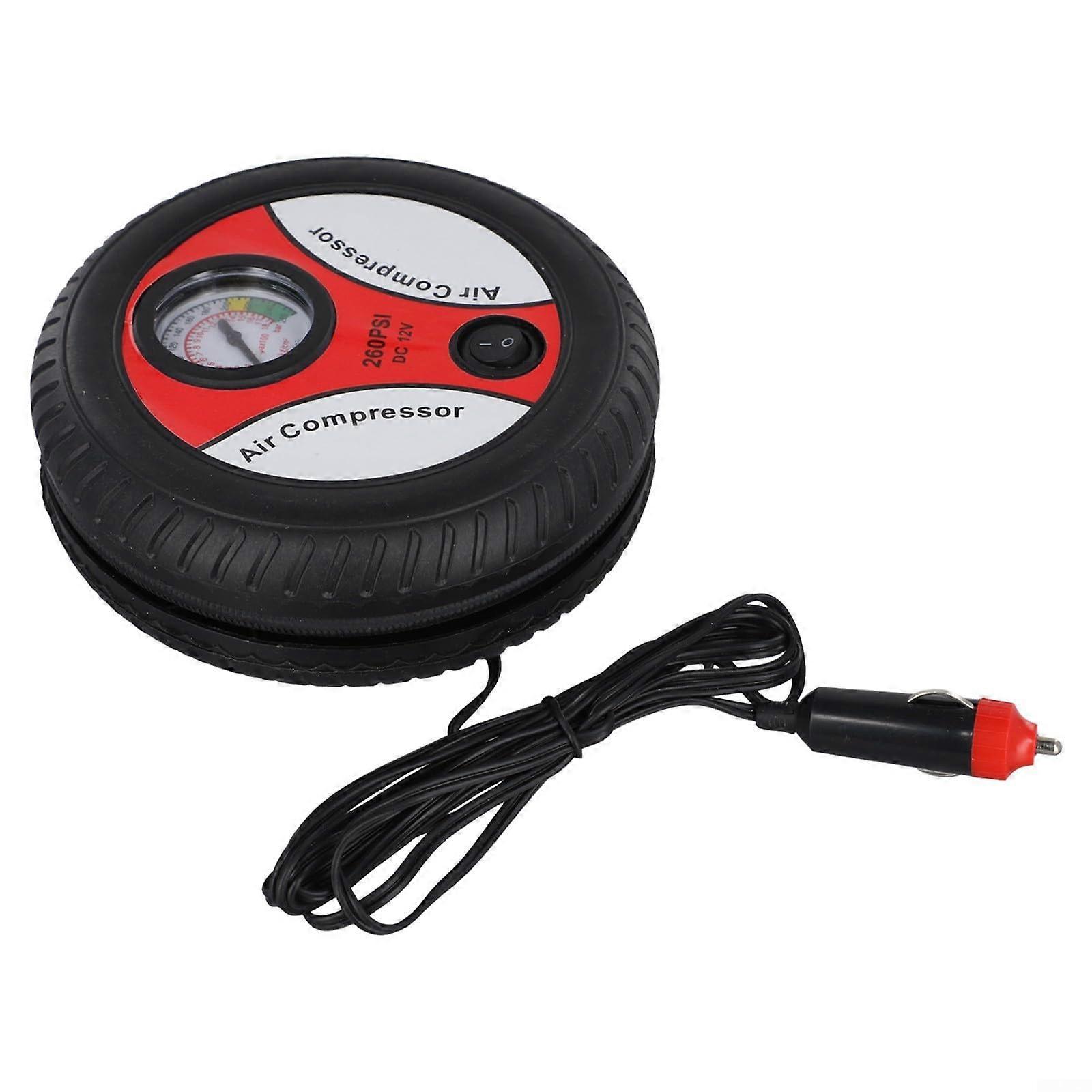 12V Car Air Compressor Portable Tire Inflator Pump with 260psi Pressure for Inflating Car Tires, Balls, Rubber Floats, and Hovercrafts