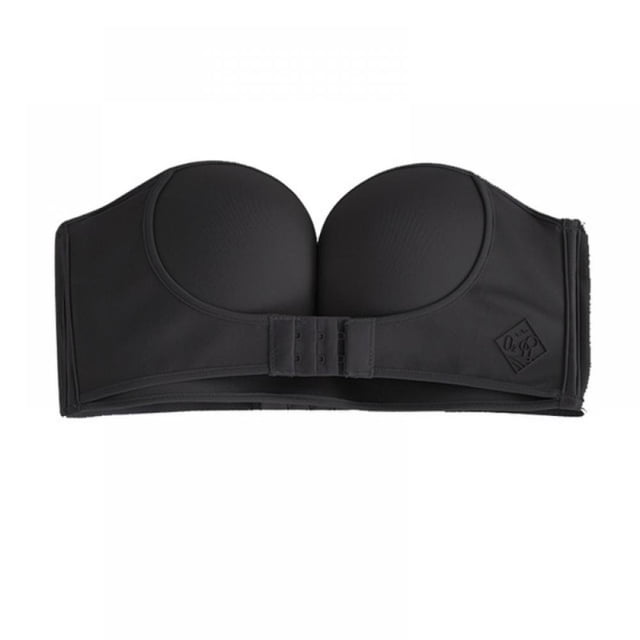 Women‘s Beauty Back Smoothing Strapless Bra Adjustable Front Closure Bras Gray