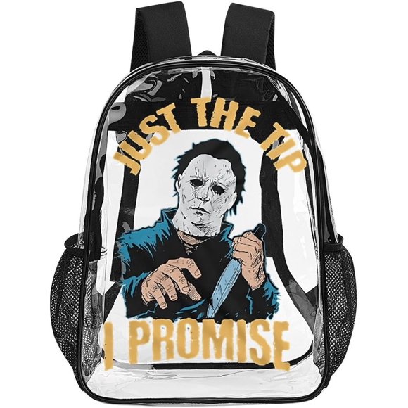 Sac à Dos Transparent Michael Myers Sac d'École Transparent pour 17 Pouces Grande Capacité Sacs Transparents pour Concerts, Écoles, Sports, Voyage