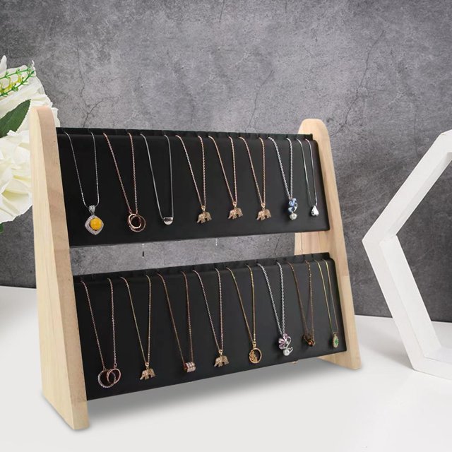Necklace Display Stand Storage Holder Easel Organizer for Dresser Home Decor Black