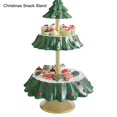 thumbnail image 3 of Présentoir à Collations de Noël Support Double Couches Forme d'Arbre en Résine Porte-Cupcakes Bol de Service pour Desserts Nouvel An Table, 3 of 7