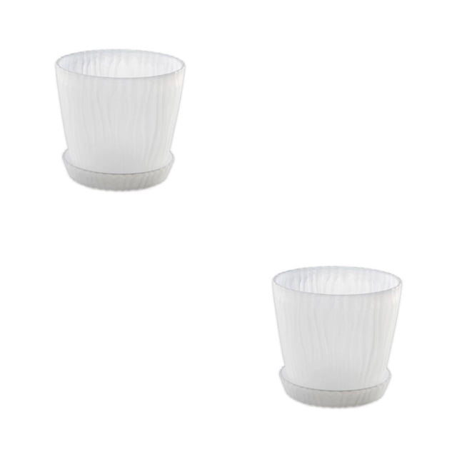 kurtrusly Modern Decorative Flower Pots Easy To Maintain Various Colors And Sizes transparent S pot+S tray 2Set