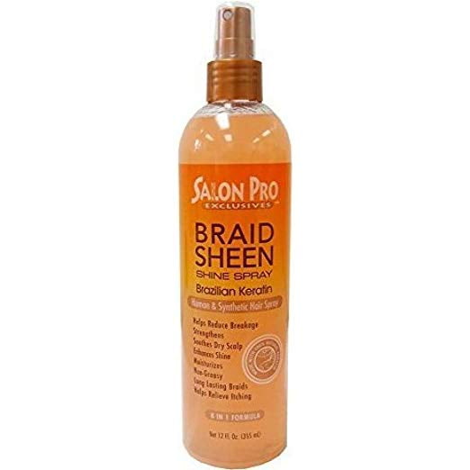 Salon Pro Tresse Éclat Brillant Vaporisateur Kératine Formule 8 en 1 12 fl oz