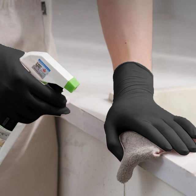 Gloves | Basic Nitrile Exam Gloves 55 Heavy Duty Powder Free Disposable Protective Handwear for Lab and Food Handling
