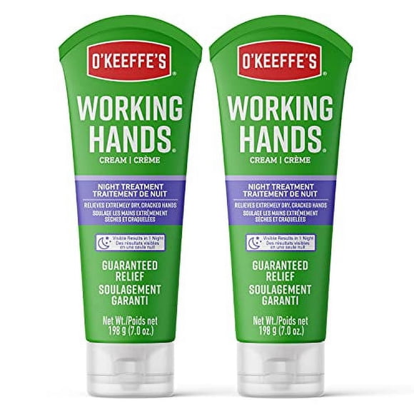 OKeeffes Working Hands Night Treatment Hand Cream, 7 Ounce Tube, (Pack of 2)