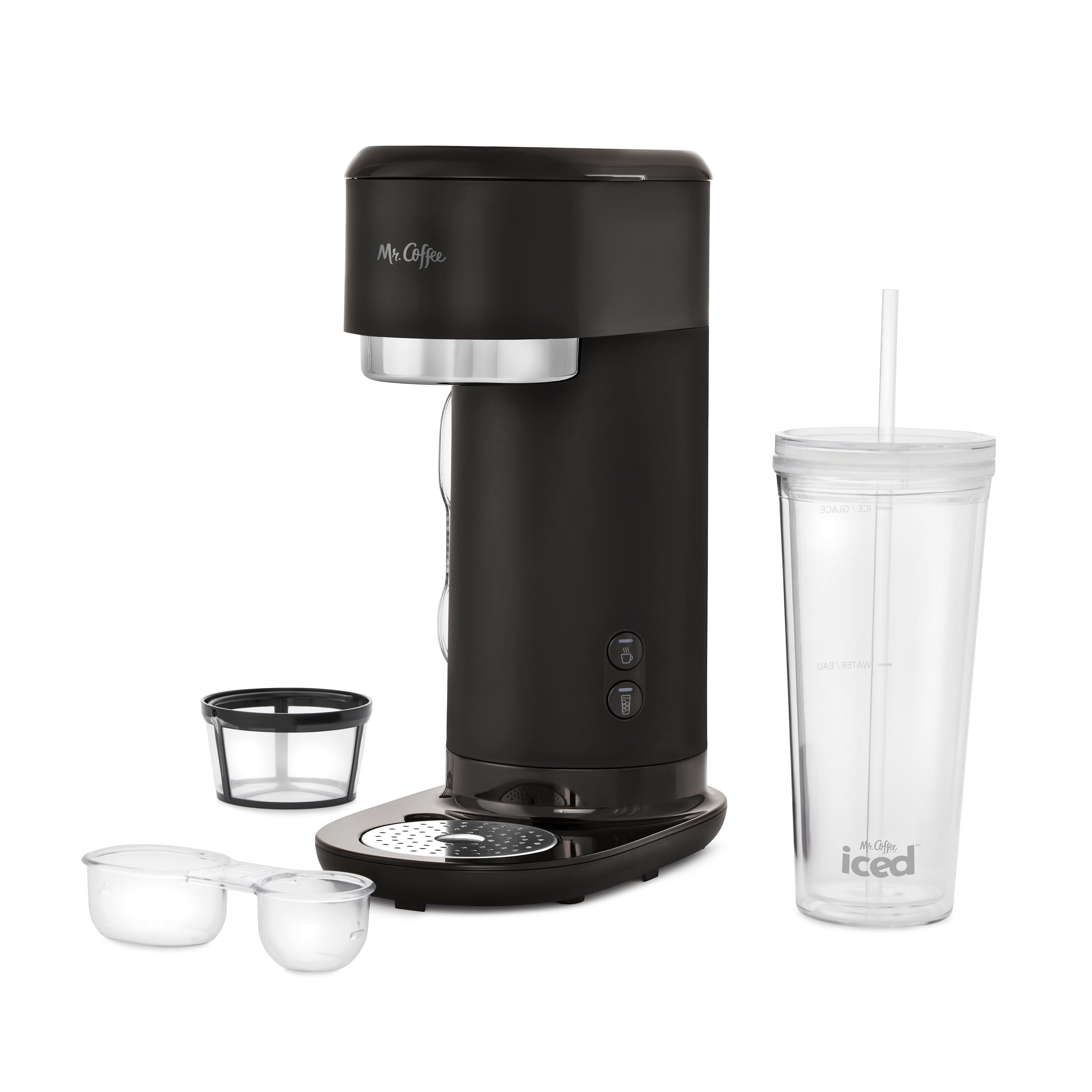 Mr. Coffee Single-Serve Iced and Hot Coffee Maker with Reusable Tumbler and Coffee Filter