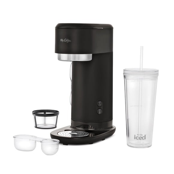 Mr. Coffee Single-Serve Iced and Hot Coffee Maker with Reusable Tumbler and Coffee Filter
