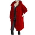 thumbnail image 1 of Women‘s Plus Size Solid Color Button Pocket Recreational Hooded Long Sleeve Windbreaker Coat Tops, 1 of 4