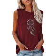 thumbnail image 1 of Womens Sleeveless Top V-Neck Pullover Printing Vest, 1 of 1