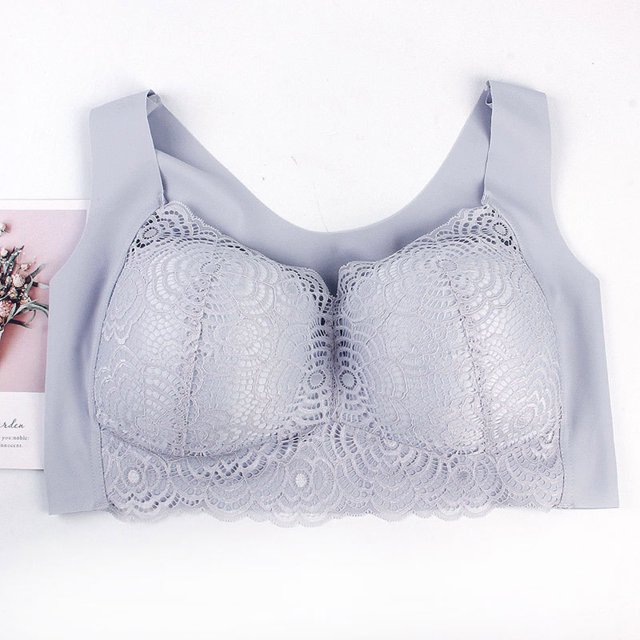 RKSTN Women's Plus Size Bra Unadjustable Sports Extra-Elastic Breathable Lace Trim Bra