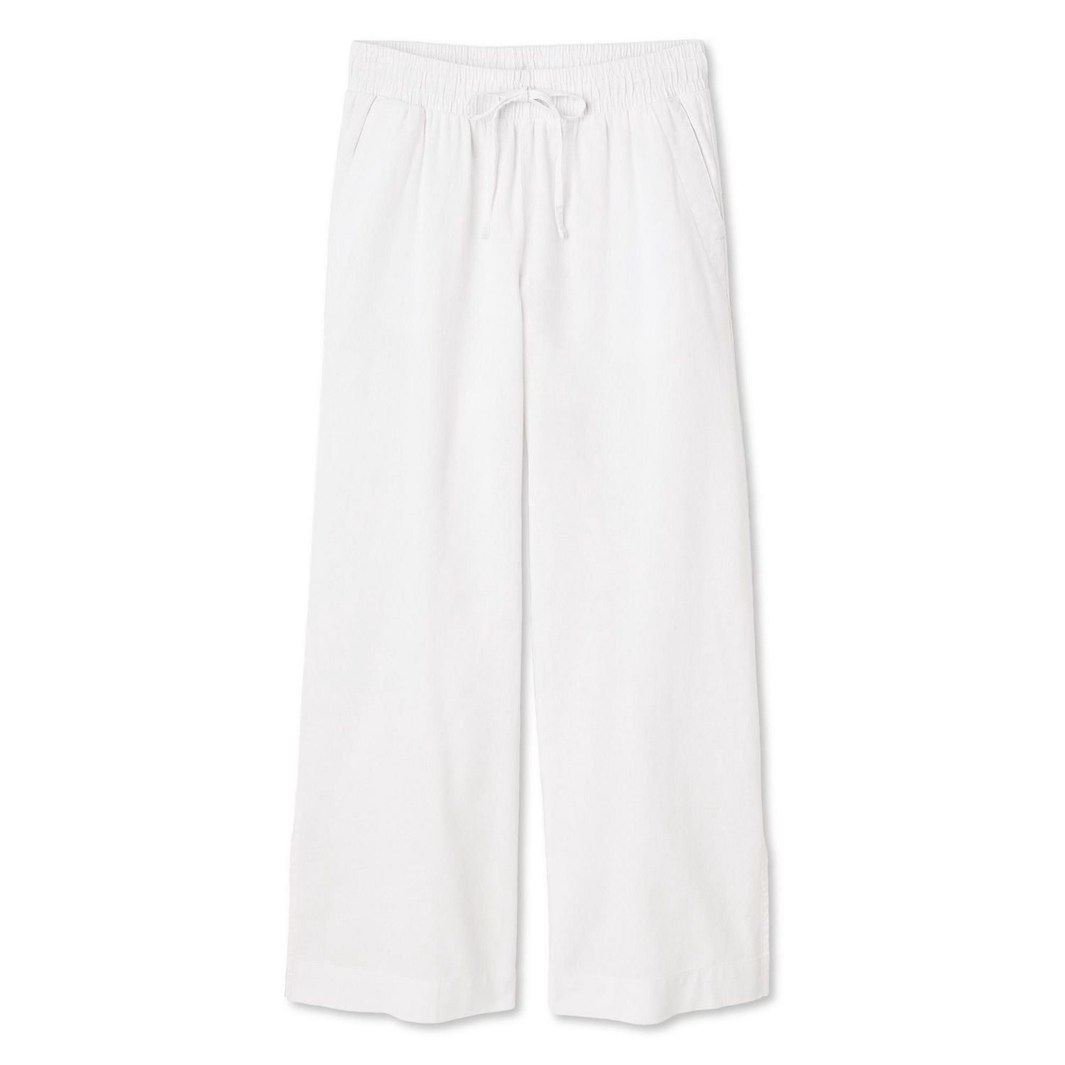 Pantalon à jambe large en mélange de lin George pour femmes