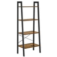 thumbnail image 2 of VASAGLE Ladder Shelf, 4-Tier Bookshelf, Storage Rack, Bookcase with Steel Frame, Rustic Brown and Black, 2 of 6