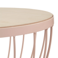 thumbnail image 2 of Bouclair Pink Metal and Natural Wood Hourglass Side Table, 2 of 10