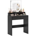 thumbnail image 1 of HOMCOM Makeup Vanity Desk with Mirror, 3 Colour LED Lights, Drawers, Black, 1 of 10