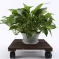 thumbnail image 3 of LOVIVER Fityle Rolling Plant Stand Pallet Square Flower Pot Trolley Stand With 25x25cm, 3 of 8
