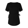 thumbnail image 1 of T-shirt de Maternité pour Femmes à Ourlet Régulier, Décontracté, Manches Courtes, Col Rond, Basique, Allaitement, Haut T-Shirt, 1 of 5