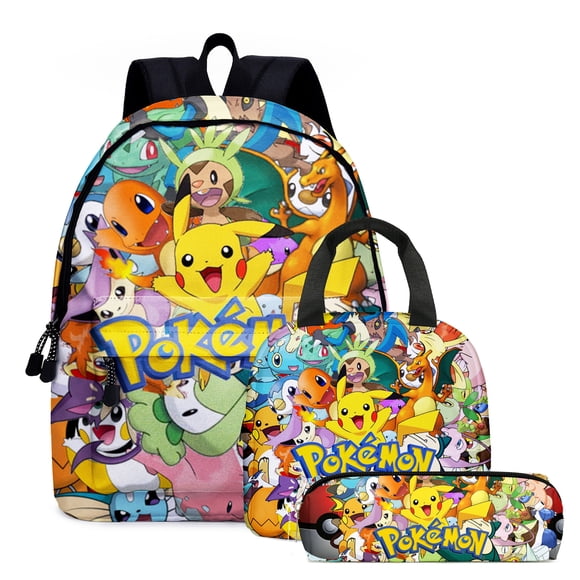 Pokemon Anime Student Bag, Student Backpack, School Bag, 3D Printing, Travel Bag-Vinsniv