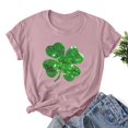 thumbnail image 2 of Besolor T-Shirts de la Saint-Patrick pour Femmes, Col Rond, Manches Courtes, T-Shirts Basiques, T-Shirts Graphiques Shamrock, Hauts de Festival, 2 of 3