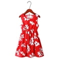 thumbnail image 2 of 2025 Robes Filles Col Ras du Cou Robe pour l'Été Sans Manches Robes Soleil Tournesol Robe Décontractée Plage Imprimé Floral Dinosaure, 2 of 3
