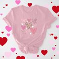 thumbnail image 1 of Meichang T-Shirts de la Saint-Valentin pour Femmes Imprimé Amour Doux Manches Courtes Col Rond Coupe Ample T-Shirts Tendance, 1 of 6