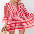 thumbnail image 3 of Womens Summer Floral Mini Dress Boho Flowy Short Dresses Long Sleeve Cocktail Dress, 3 of 7