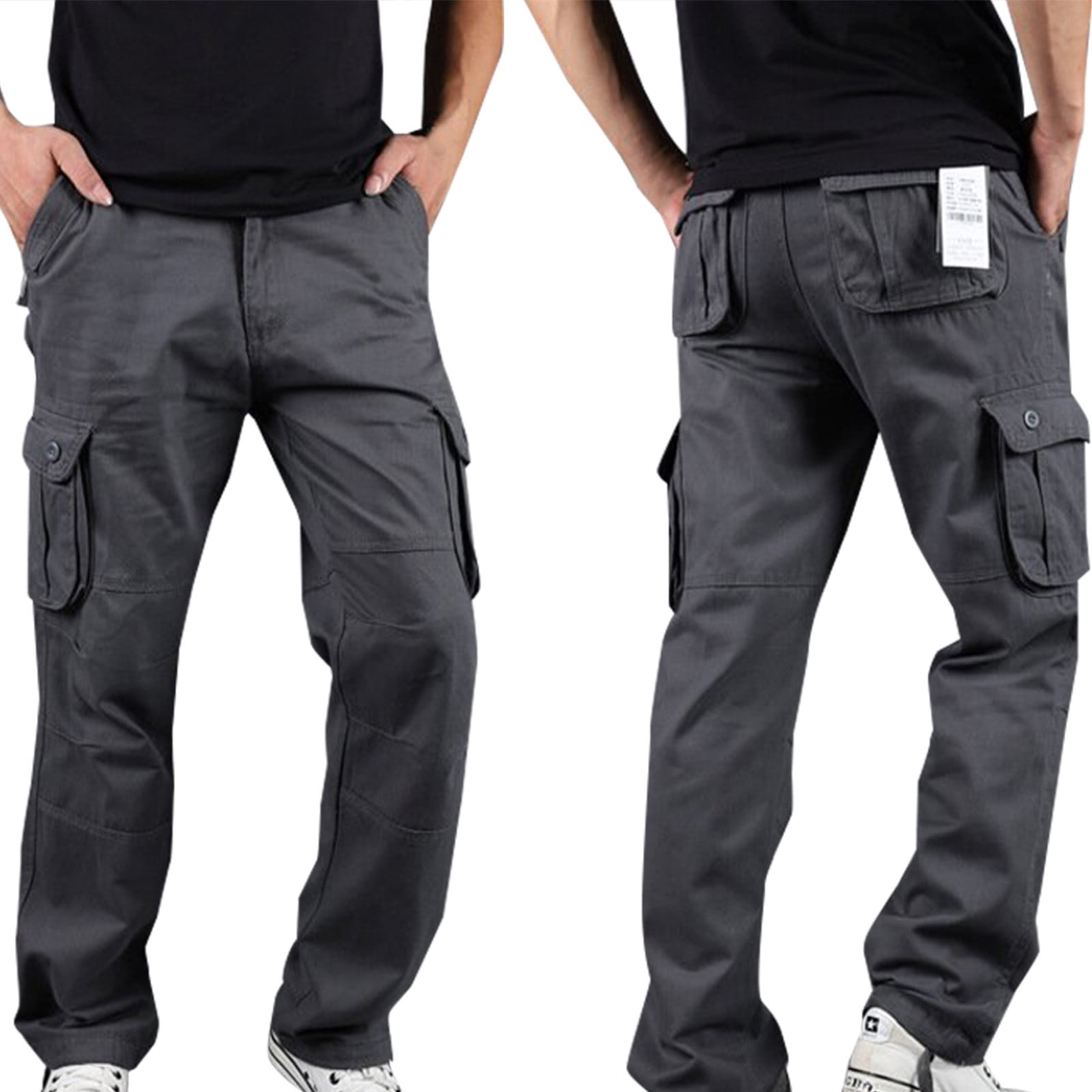 cllios Cargo Pantalon pour Hommes Grande Taille Pantalon à Multiples Poches Pantalon de Travail Pantalon de Travail Classique Pantalon Cargo de Travail