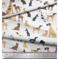 thumbnail image 3 of Soimoi White polyester Crepe Fabric Mix Dog Fabric Prints By Yard 52 Inch Wide, 3 of 3