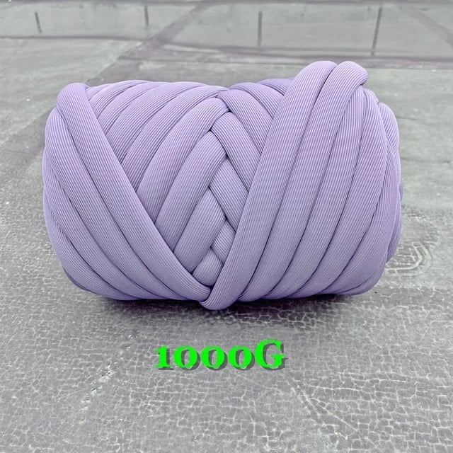 New Striped Core Spun Crochet Yarn Ice Silk Feeling Polyester Cotton Rope for Handbag Pet Nest Fashion Home Decoration