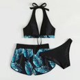 thumbnail image 2 of Sexy Bathing Suits for Women Womens Solid Bikini Strap Bikini Deep V Sexy Split Swimsuit Set Three-Piece Swimming Suit Womens Bikini Bathing Suits Bathing Suits Women Bikini, 2 of 5
