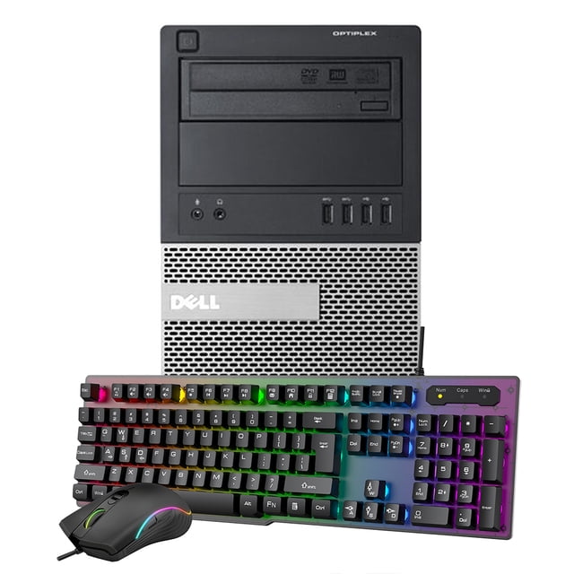 Dell Gaming Optiplex 9020 Tour PC de Bureau, Intel Core i5-4570 jusqu'à 3.60 GHz, 16 Go Ram, Nouveau 512 Go SSD WiFi, AMD Radeon RX 550 4 Go, Clavier & Souris Gaming, Win10 Pro