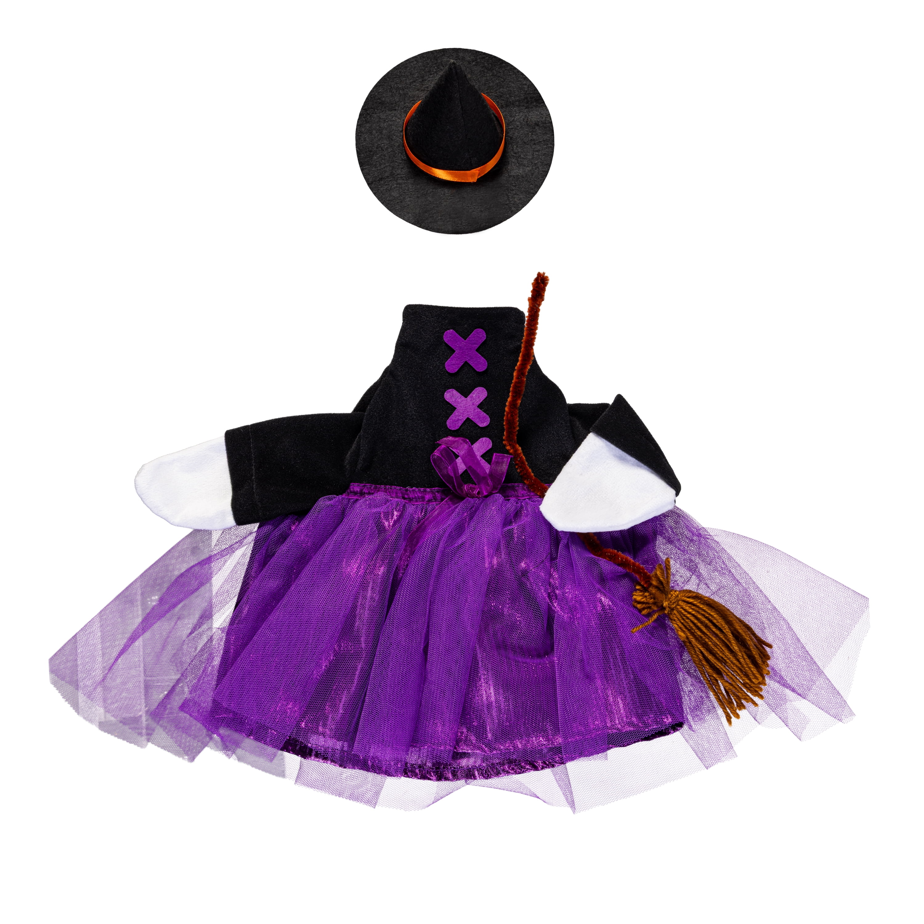 Mainstays Ensemble de 2 tenues d'automne pour oie de porche, sorcière et chauve-souris, convient aux oies de 50 cm.
