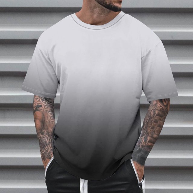 Qertyioot Été Mode Casual Hommes Col Rond Imprimé Top Hipster Chemise