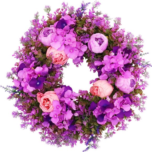 Aqestyerly Simulated Roseberry Wreath Floral Art Home Wall Decoration Flower Door Hanging Wreath
